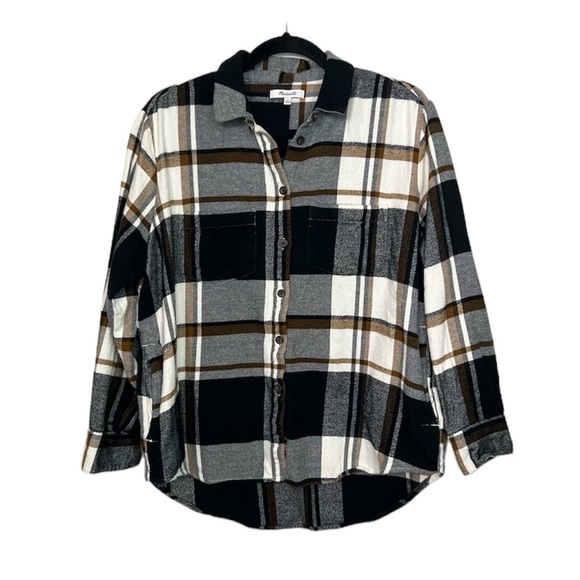 MADEWELL Flannel Sunday Shirt in Bromley Plaid size Medium - Picture 1 of 15